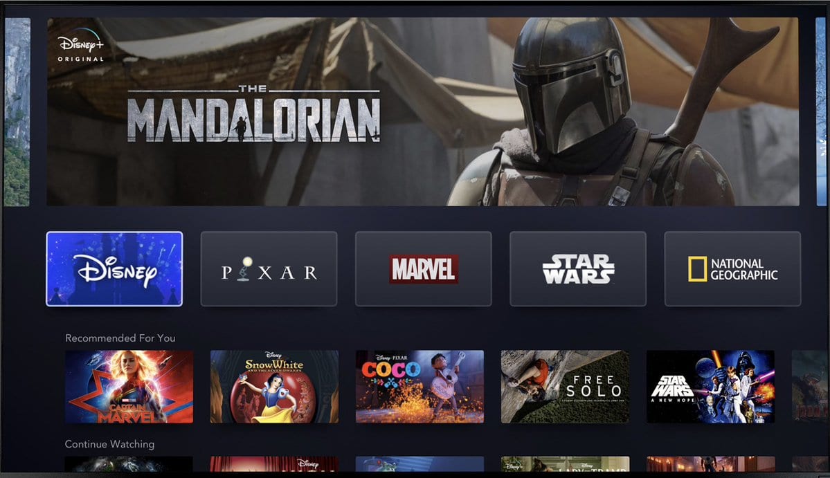 First Look at Disney+ (Source: Bob Iger on Twitter)