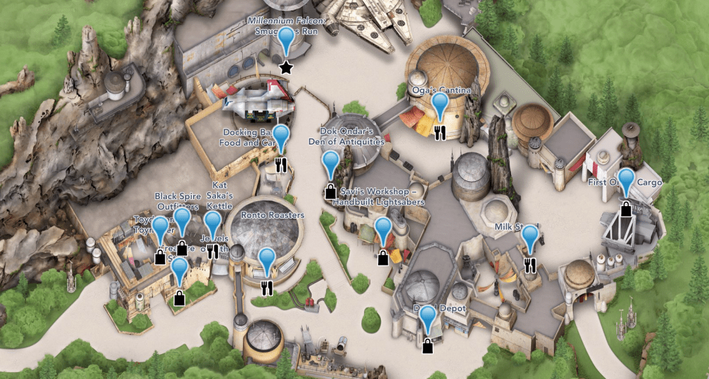 Star Wars: Galaxy's Edge Guide Map Zoom View