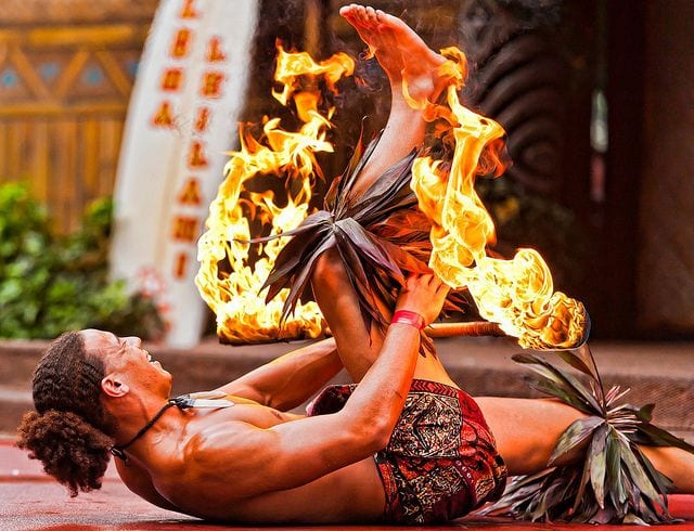 Fire Dancing at the Spirit of Aloha Dinner Show