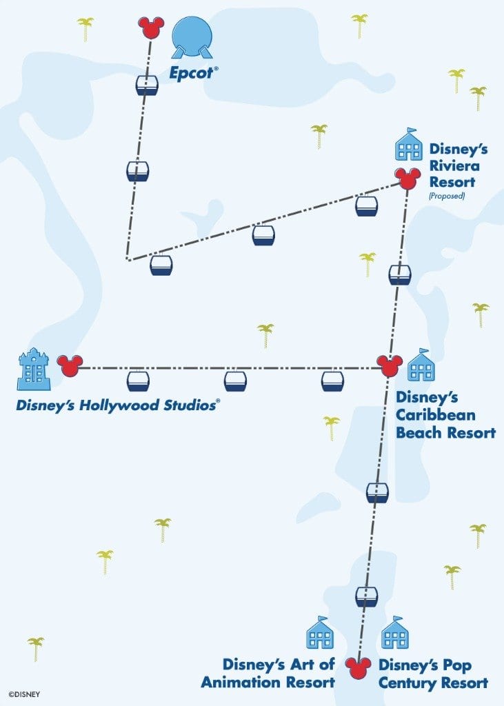 Walt Disney World Skyliner Gondolas Map