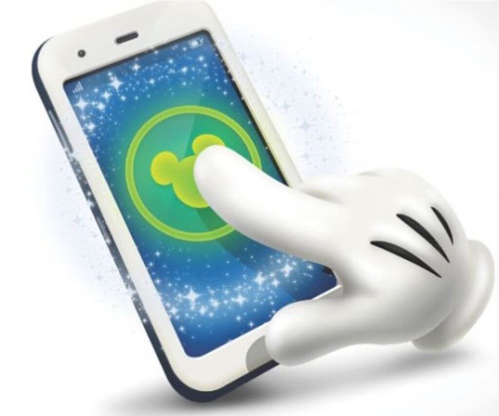 Mickey Mouse Glove Using Disney MaxPass on Smart Phone [Source: Inside the Magic]