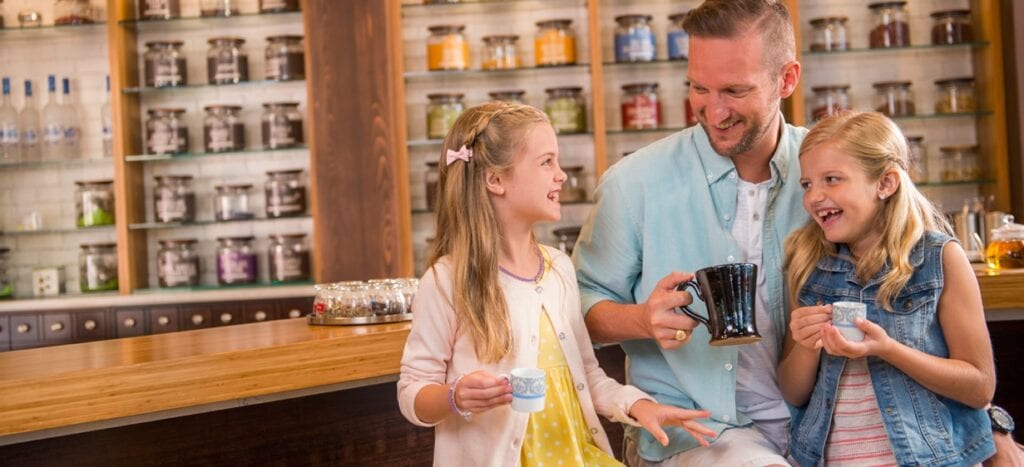 Father and Daughters Enjoying Joffrey's Beverages [Source: Joffrey's Coffee & Tea]