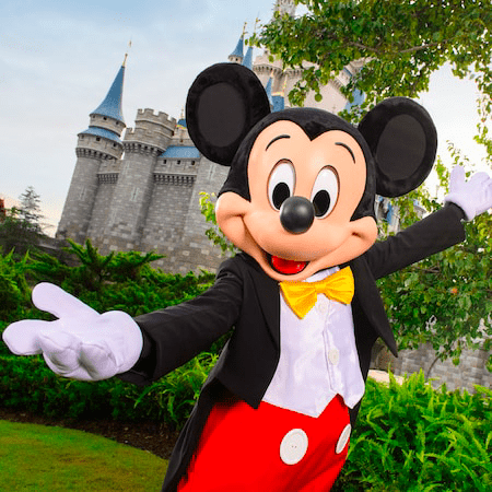 Mickey Mouse at Walt Disney World [Source: Disney World]