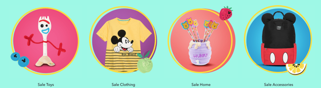 All 4 Categories for the Disney Summer Sales Event [Source: ShopDisney]