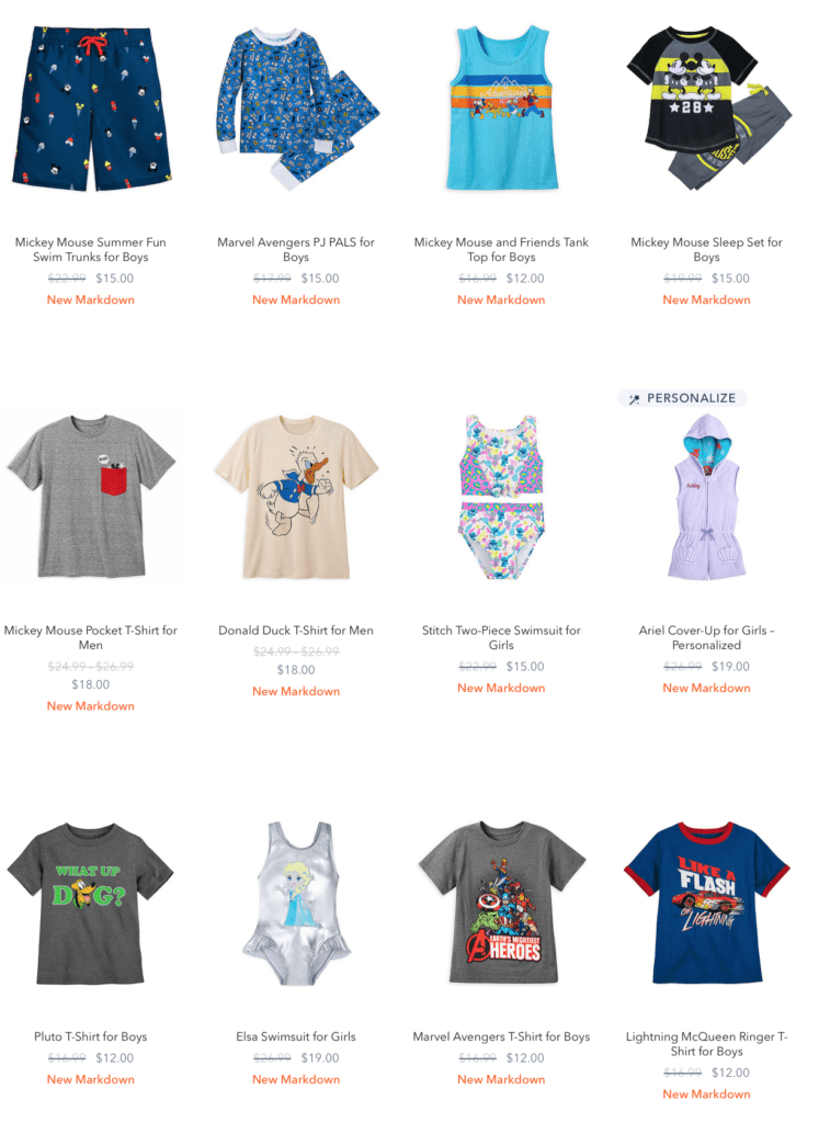 Clothing from Disney Summer Sales Event 2020 [Source: ShopDisney]