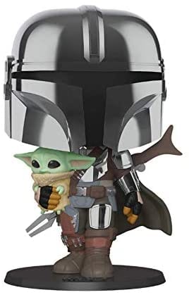 New 10" Chrome Mandalorian with Baby Yoda Funko Pop