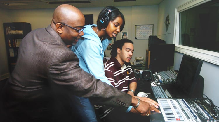 A Professor with His Students at UNCF [Source: HBCU Lifestyle]