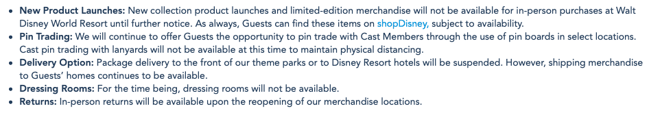 Changes in Merchandising Locations at Disney World [Source: Disney World]