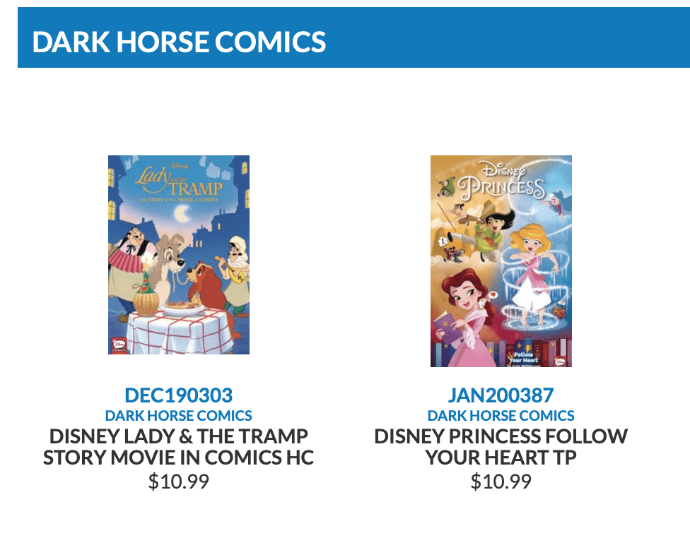 Disney Comics Out 6/10/2020 [Source: Previews World]