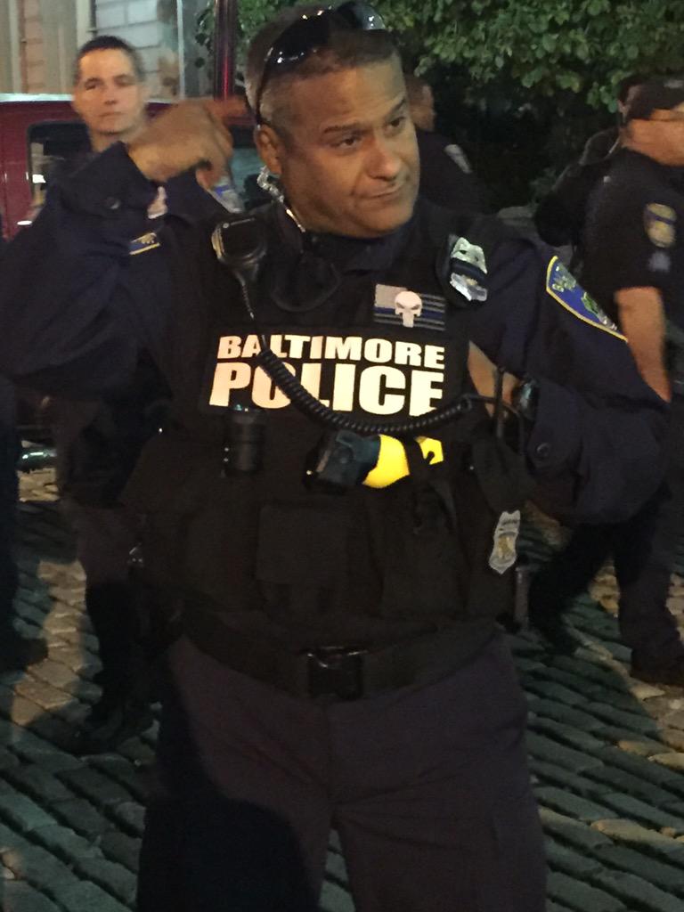 The Punisher Logo on a Baltimore Police Uniform [Source: Twitter]