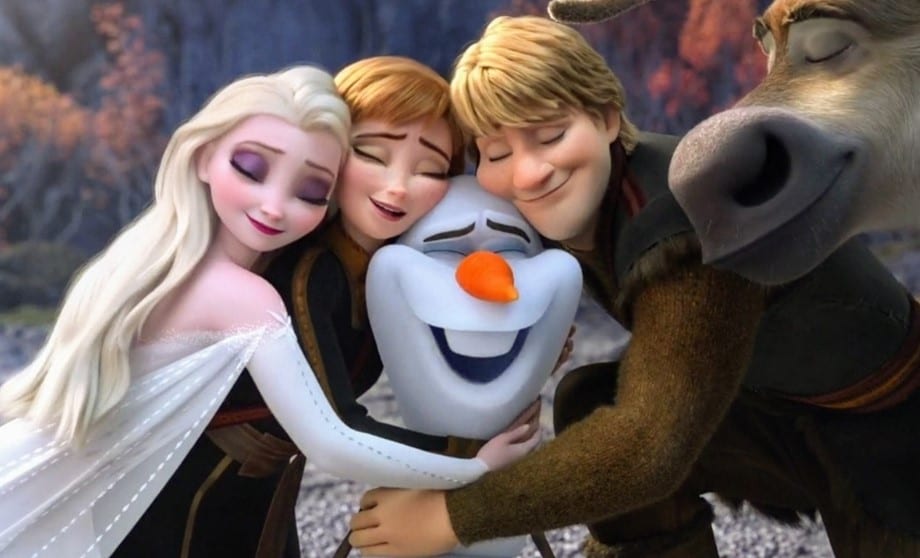 Elsa, Anna, Olaf, Kristoff, and Sven in Frozen 2 [Source: Frozen's Official Facebook Page]