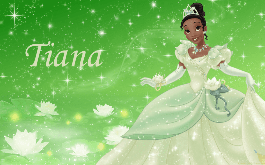 Princess Tiana Wearing a Green Gown [Source: Wallpaper Cave]