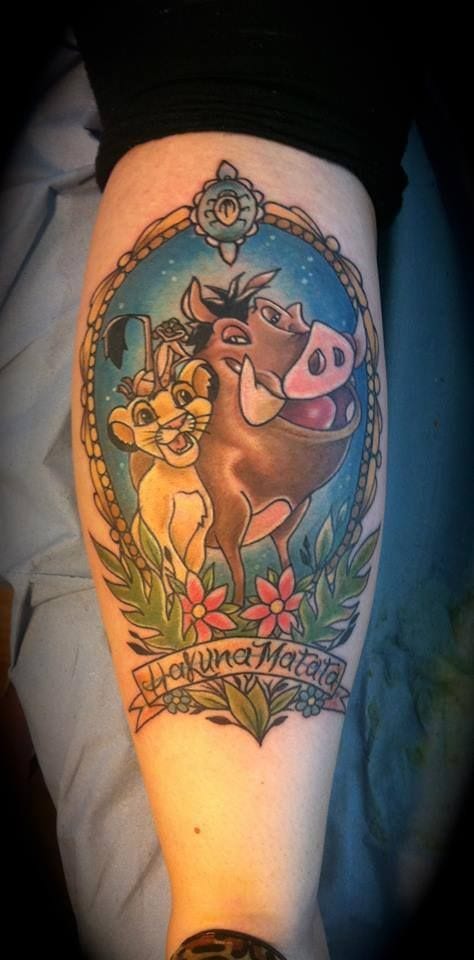 Hakuna Matata Sleeve Tattoo [Source: Tattoo Ideas Center]