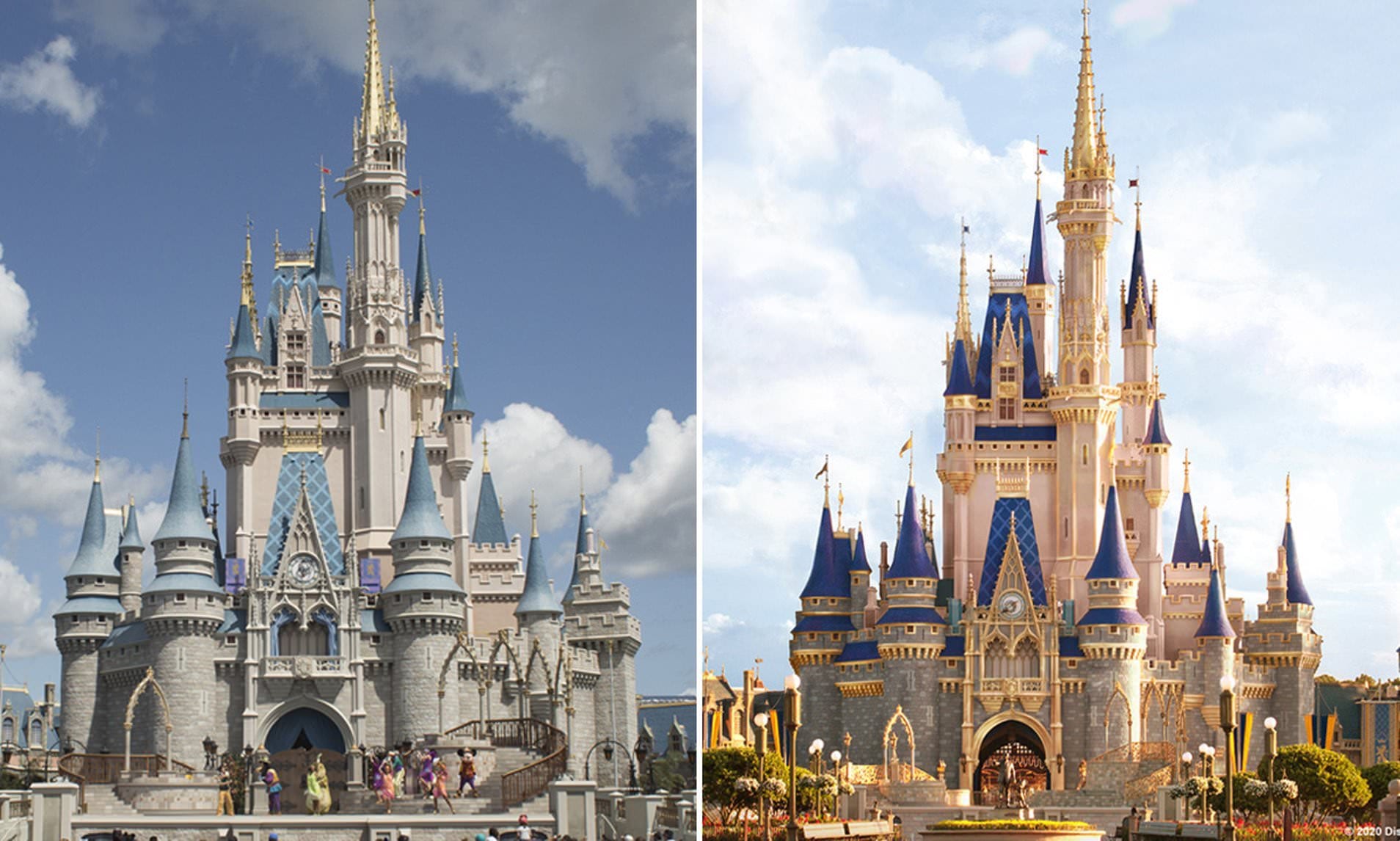 The New Disney World Castle Makeover Pink Paint