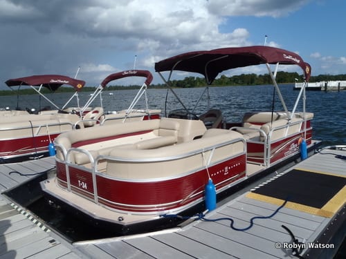 Sun Tracker® Pontoon Boats [Source: Robyn Watson via Walt Disney World for Grownups]