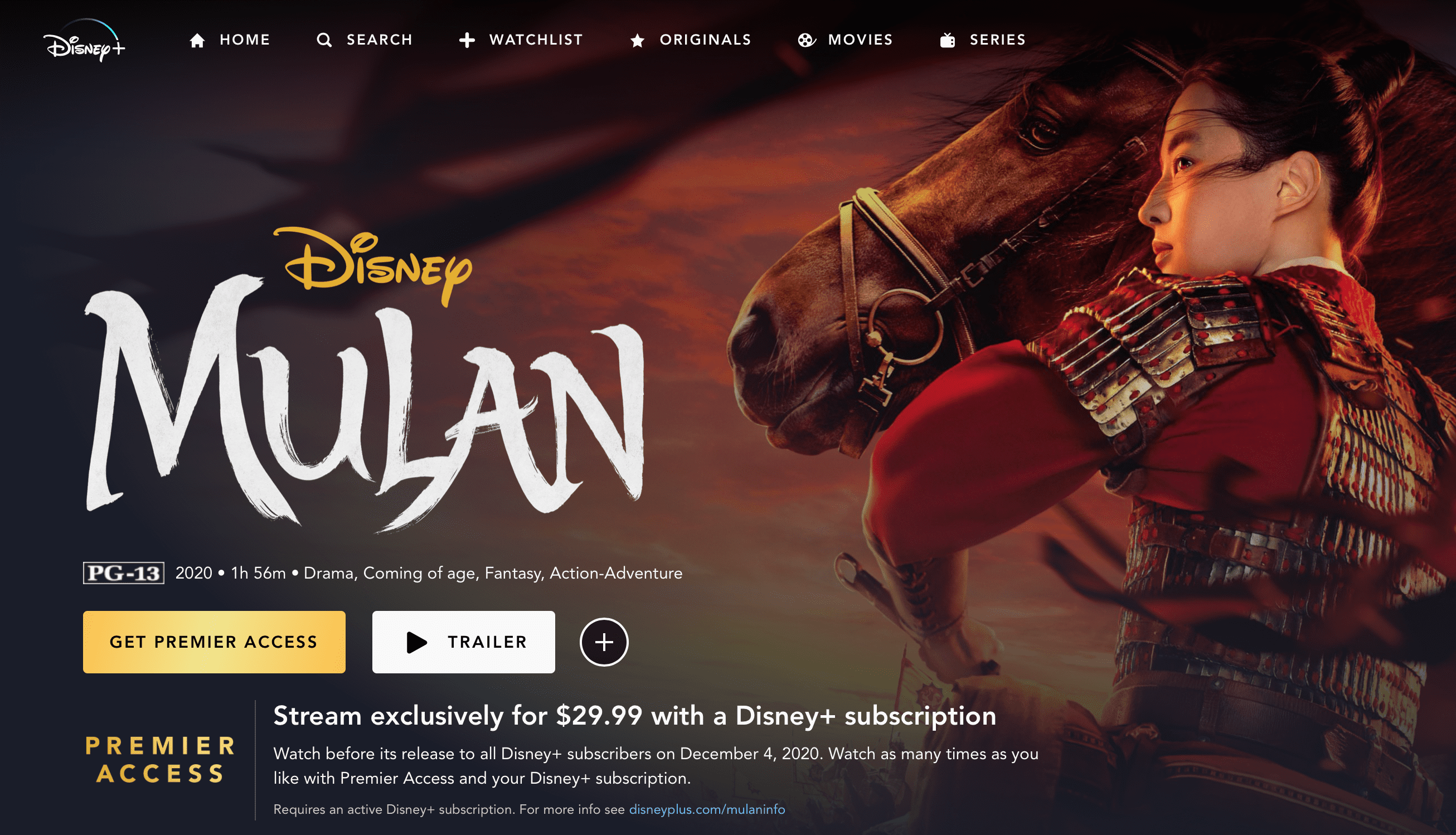 What time does Mulan come out on Disney Plus?