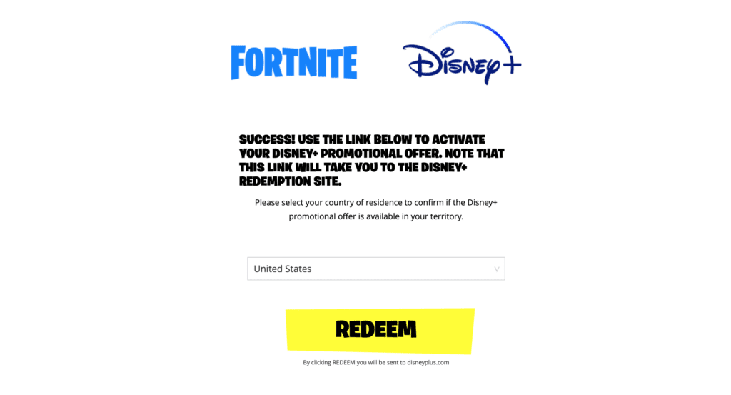 www.fornite.com/disneyplus