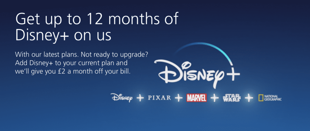 Free Disney Plus with UK O2 Network [Source: O2]