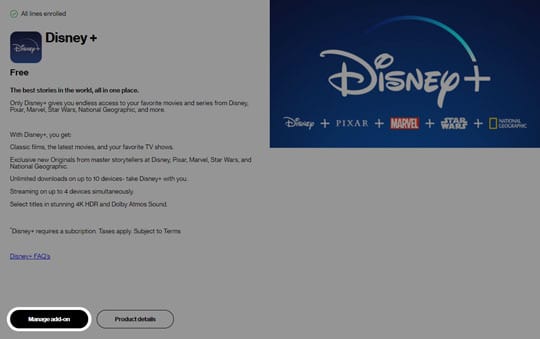 How to Cancel Disney+ Through Verizon [Source: Verizon]