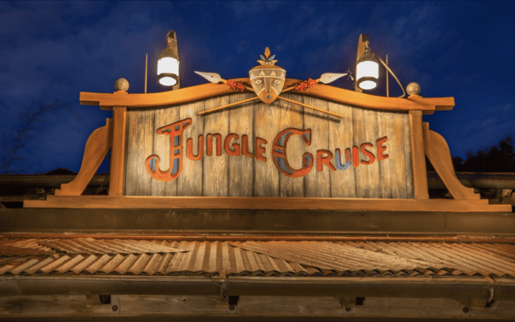 The Jungle Cruise Attraction Signage at Magic Kingdom