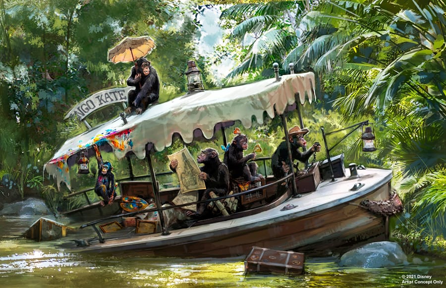 Jungle Cruise Concept Art Featuring the Kwango Kate Boat