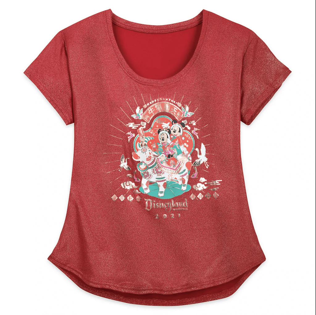 Mickey and Minnie Mouse Disneyland T-Shirt for Women – Lunar New Year 2021 [Source: Shop Disney]