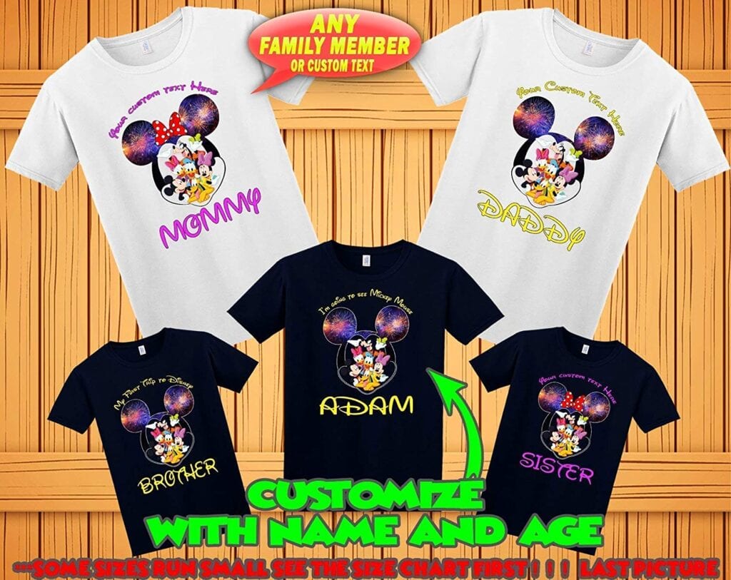 11. Mickey and Friends T-Shirts (Customizable)