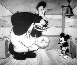 Pete in Steamboat Willie [Source: Disney]