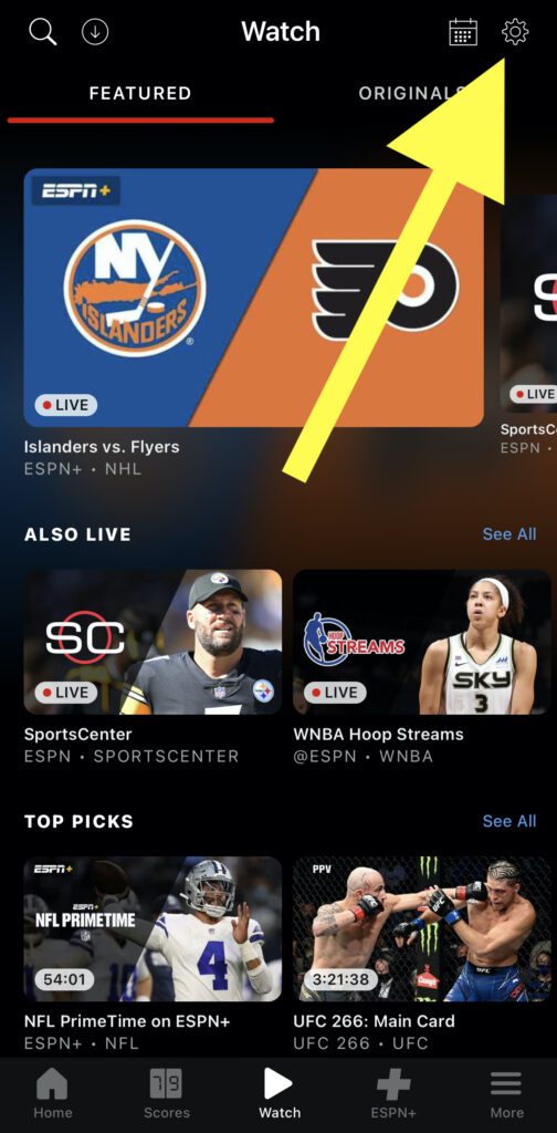 ESPN.COM/ACTIVE [Source: Screenshot via ESPN+ iPhone App]