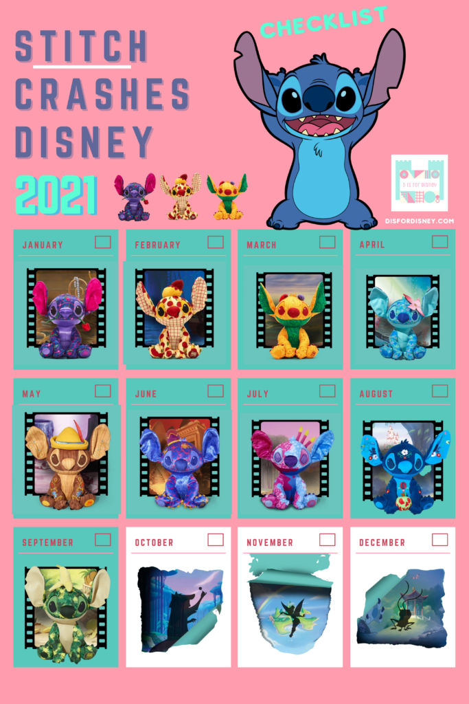 Stitch Crashes Disney Collection Month by Month Checklist