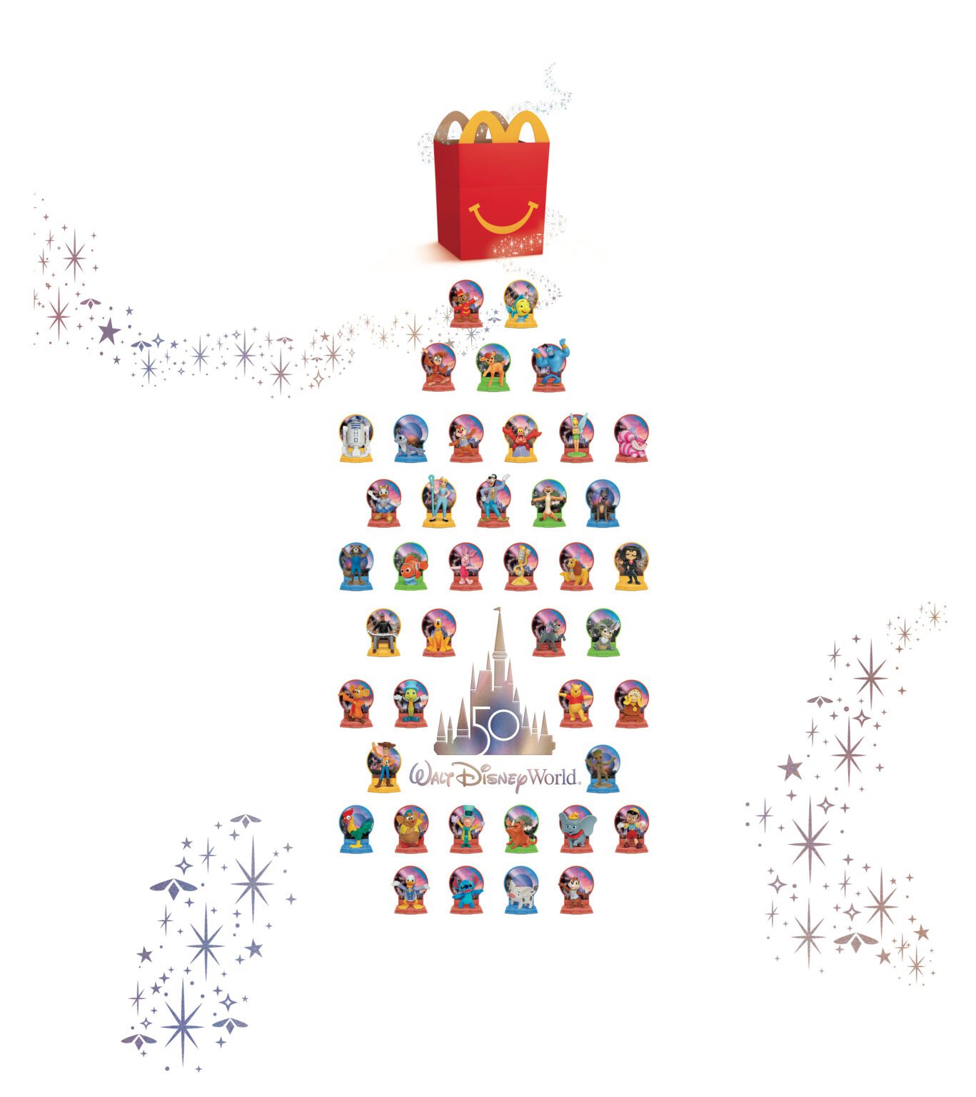 McDonald's Happy Meal 50th Anniversary Disney Toys List (Every Character!)