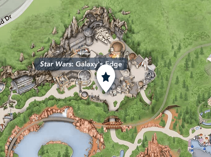 Star Wars Galaxy's Edge Savi's Workshop Map [Source: Disneyland]